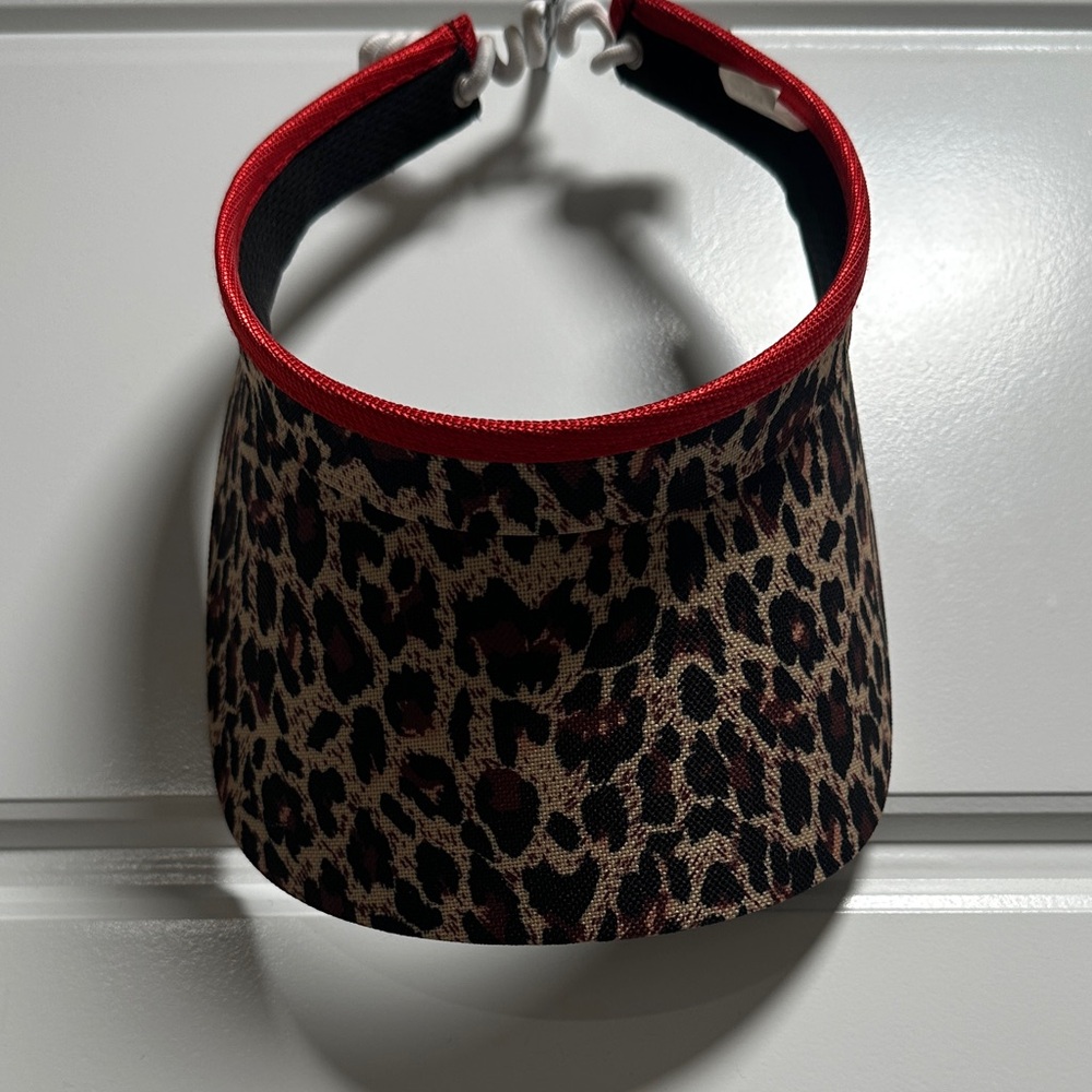 Leopard Visor with Red Trim